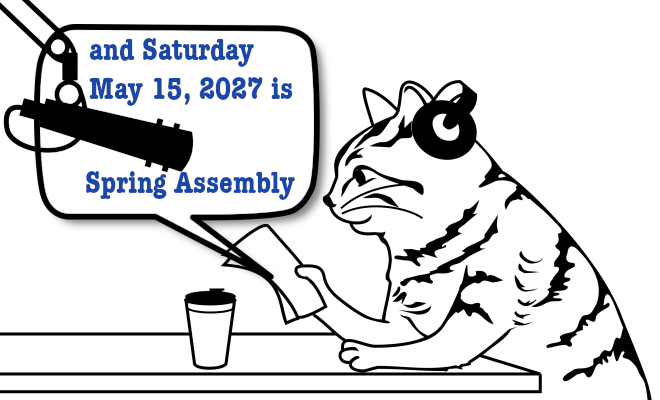 cat announcer and spring assembly is saturday may 15 2027