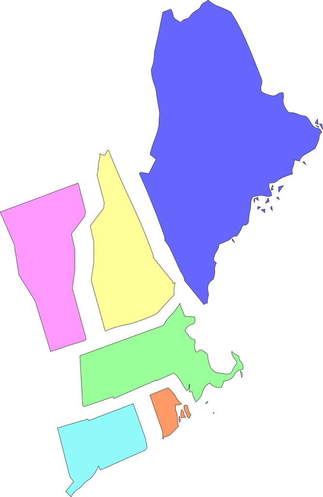 map of NE states