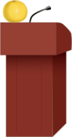 podium with a grapefruit